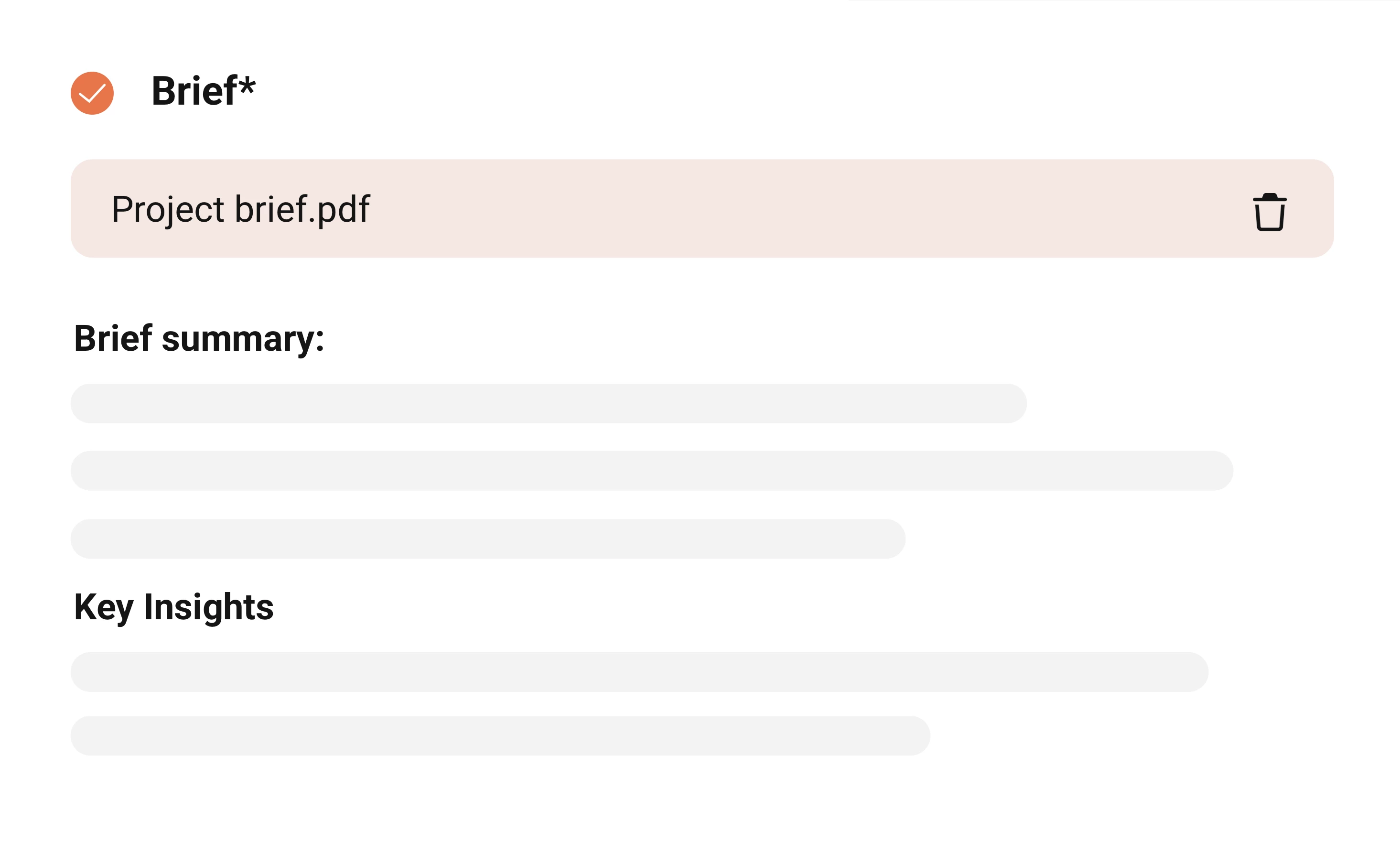 Brief upload and analysis feature for AI treatment writing