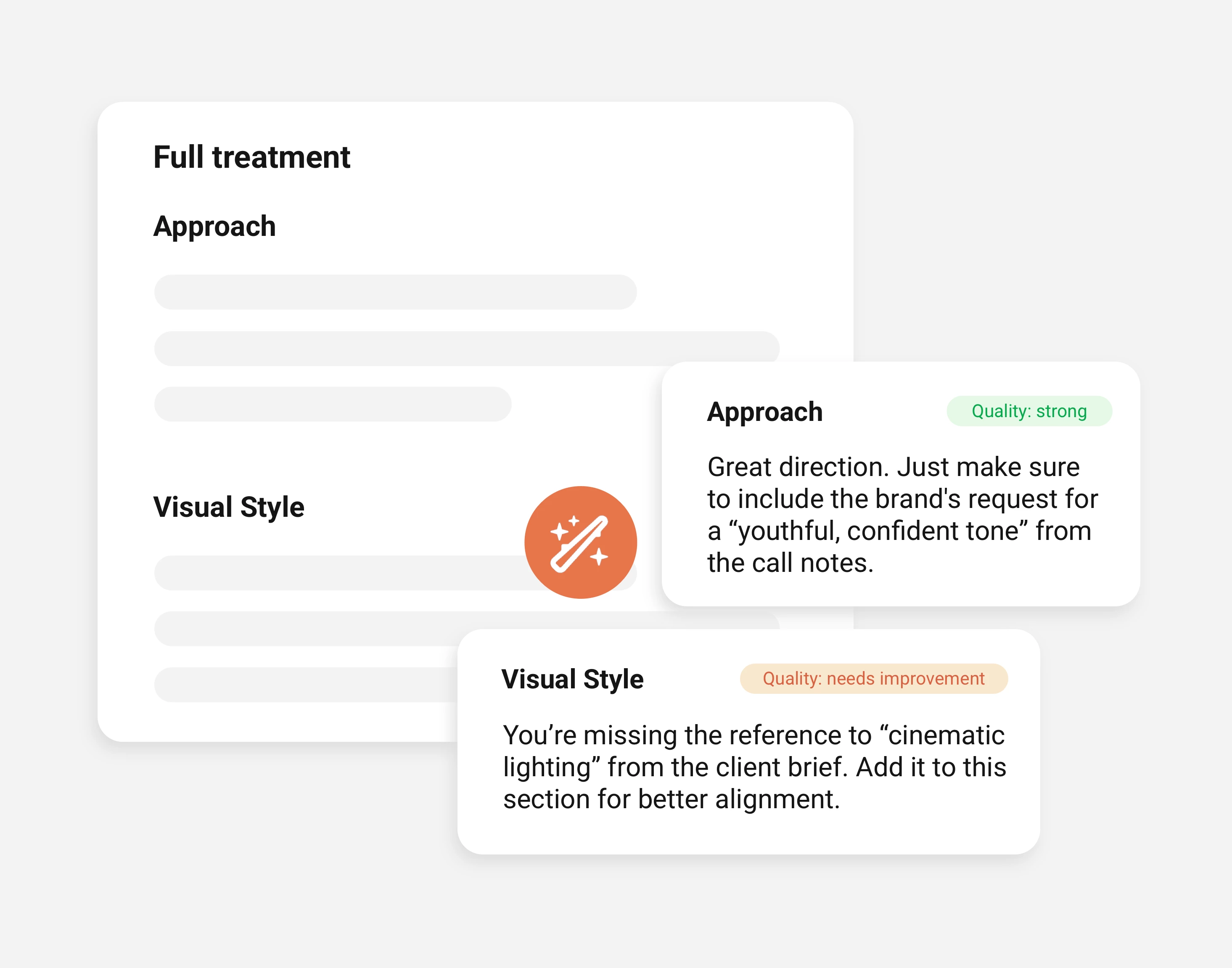 Magic Wand compare tool for treatment optimization against brief